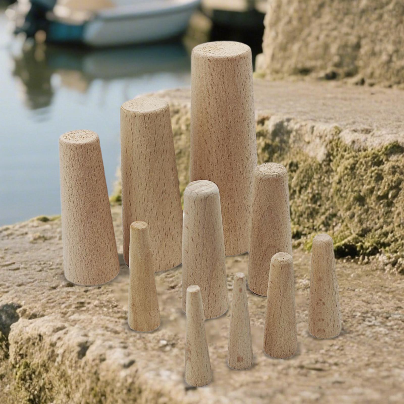 Fishing Boat Bilge Pump - จุกปิดท่อระบายน้ำสำหรับเรือ แบบไม้ พกพาได้ รูปทรงกรวย ชุด 10