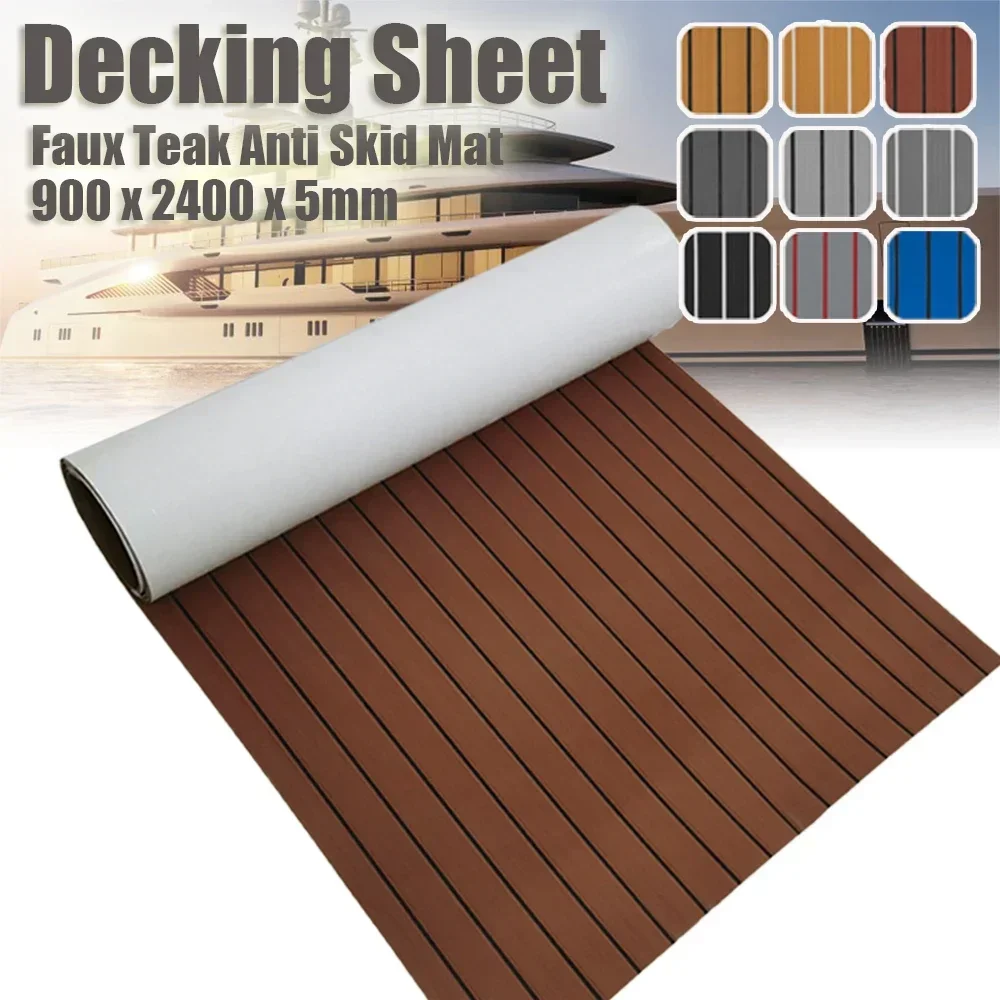 Fishing Boat Fiberglass - 900x2400x5 มม.EVA โฟม Faux พื้นไม้สัก Decking