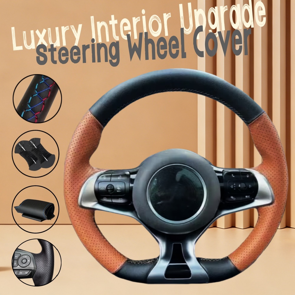 Fishing Boat Steering Wheel - ปลอกหุ้มพวงมาลัยรถยนต์หนังไมโครไฟเบอร์แบบกำหนดเอง Yuan Plus Dolphin 22-24-25 Atto