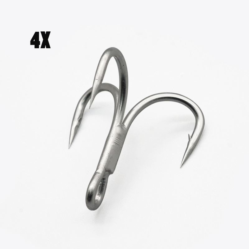 Fishing Boat Anchor - ตะขอตกปลา100ชิ้น4X ตะขอสามแฉกแข็งแรงเหล็กกล้าคาร์บอนสูงนิกเกิลสีขาวนิกเกิลคมสมอมีหนามแหลมอุปกรณ์เบ็ดตกปลาทะเล
