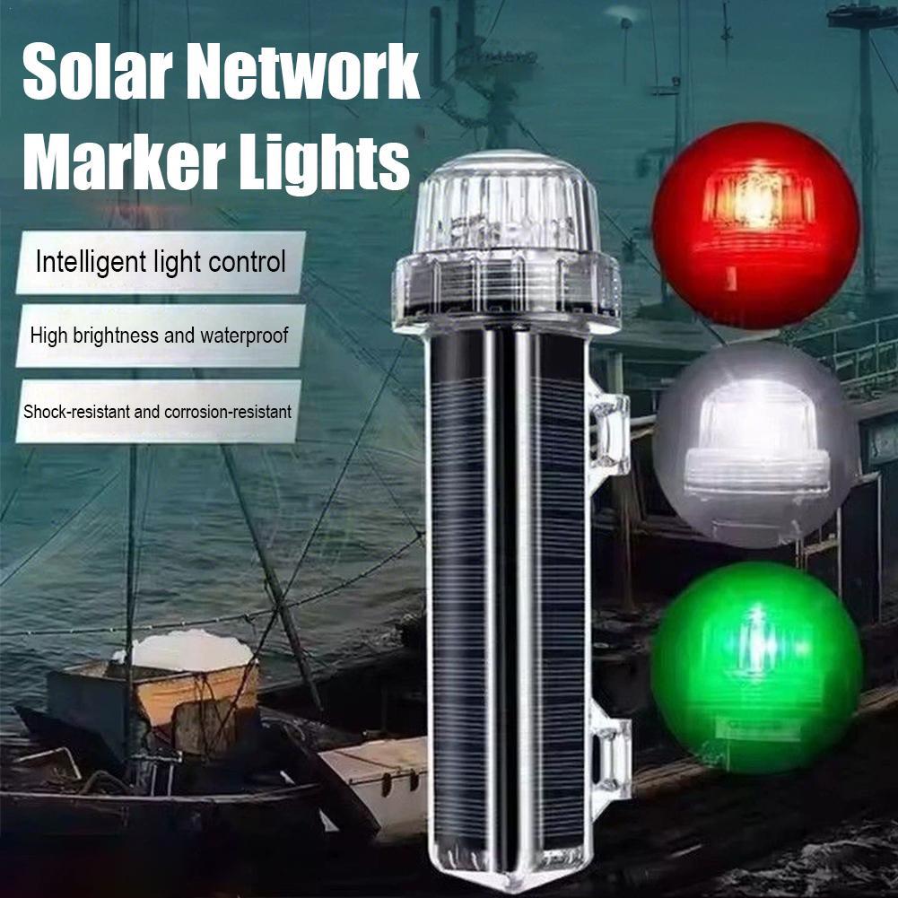 Fishing Boat Navigation Light - ไฟสัญญาณนำทางพลังงานแสงอาทิตย์ ไฟสัญญาณนำทางแบบกันน้ำ ไฟแฟลช LED ไฟเตือนกลางคืน อุปกรณ์เสริมสำหรับเรือยอชท์และเรือประมง