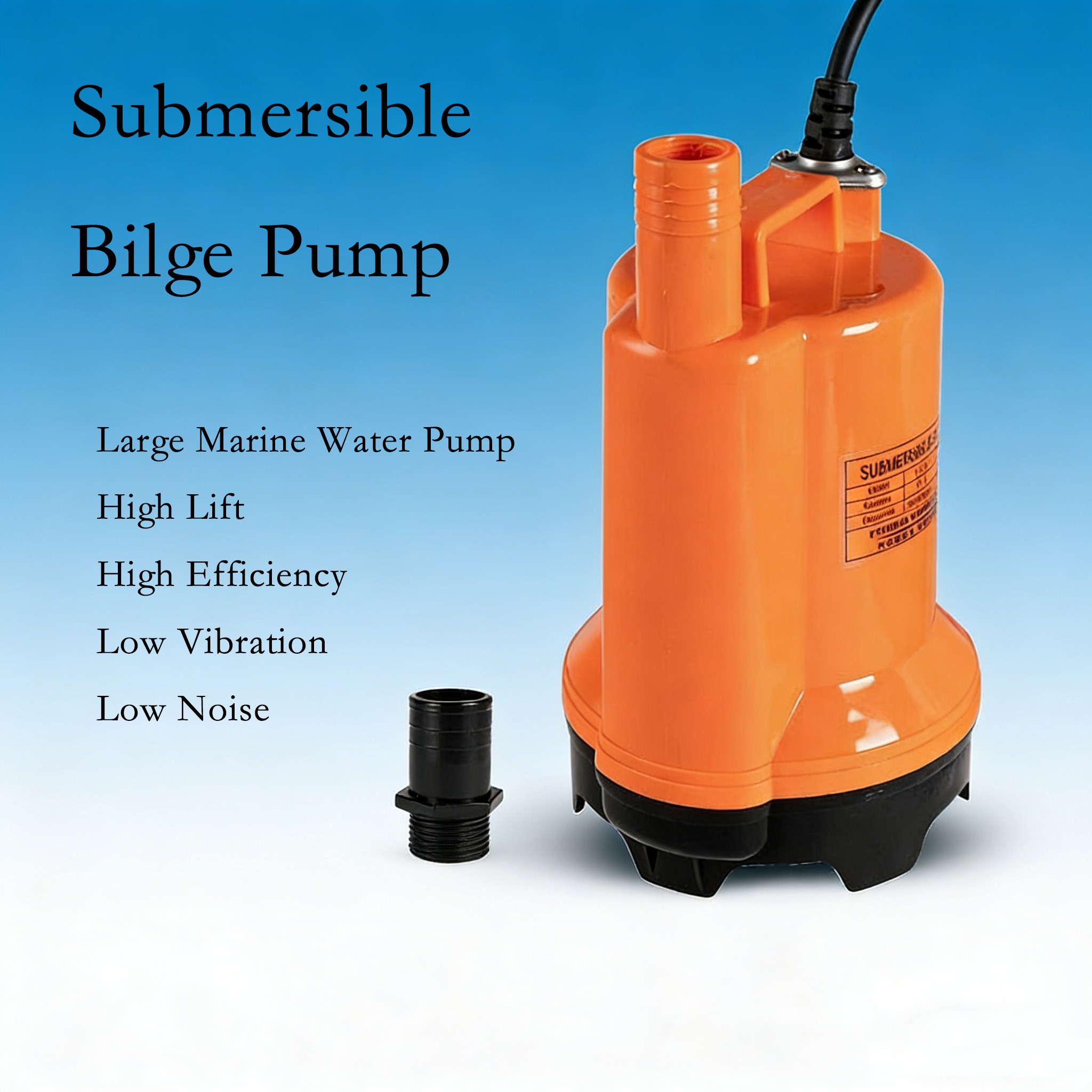 Fishing Boat Bilge Pump - ปั๊มน้ำแบบจุ่มใต้น้ำ 12V DC, ปั๊มน้ำท้องเรือแรงดันสูง, ปั๊มน้ำสำหรับระบายน้ำและปั๊มน้ำแรงดันสูงสำหรับเรือประมง