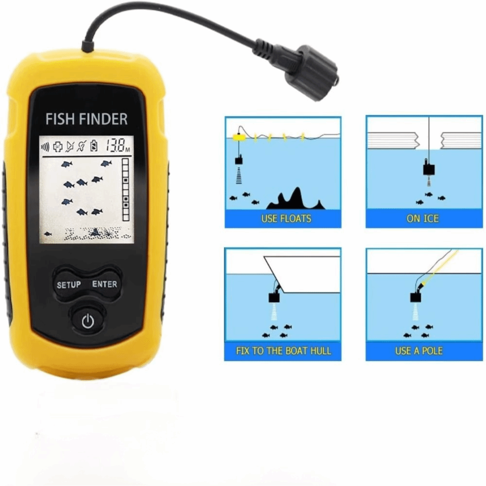 เครื่องหาปลาแบบพกพาพร้อมหน้าจอ - Fishing Boat Depth Finder บทวิจารณ์และราคา