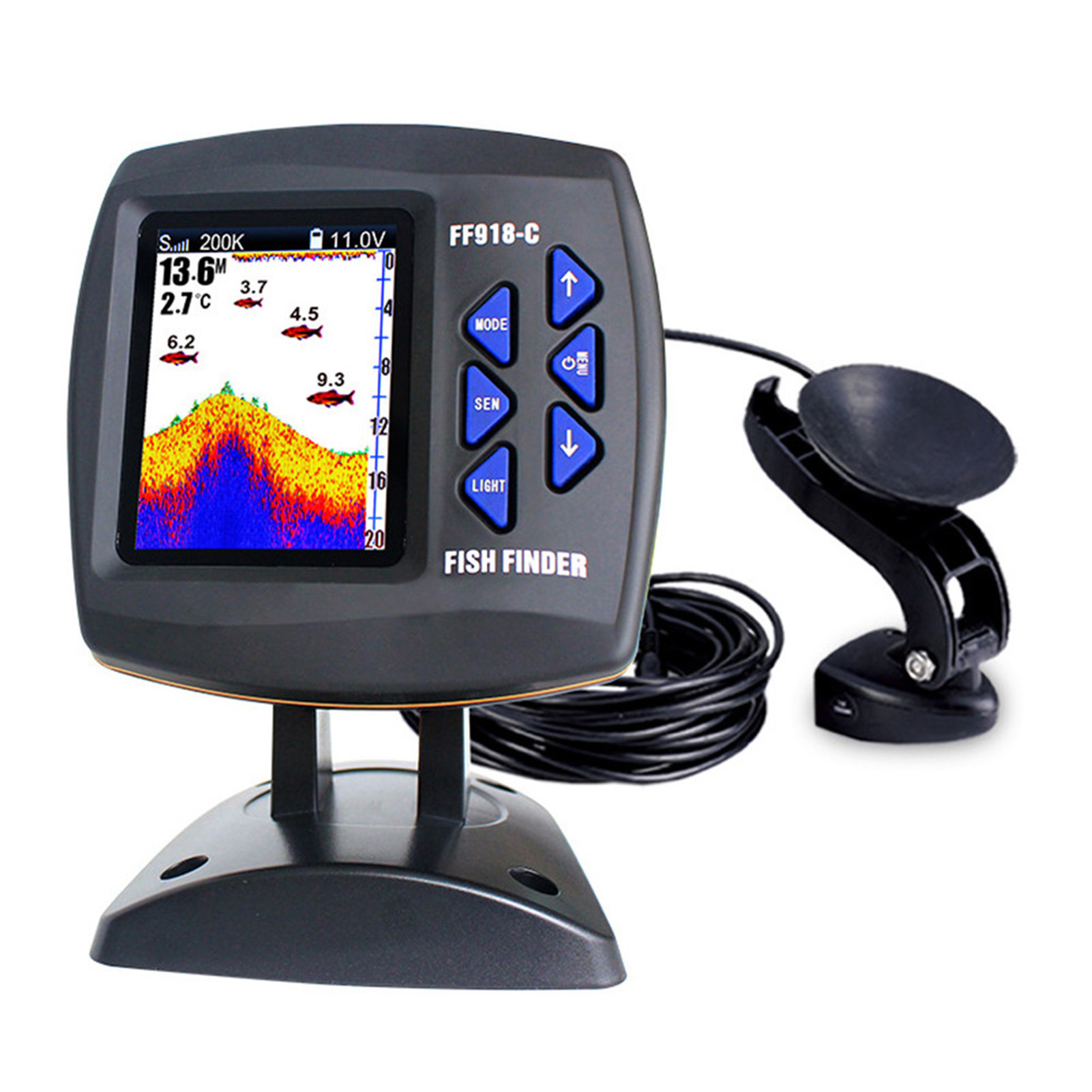 หน้าจอสีแบบมีสายFish Finder Du - Fishing Boat Depth Finder บทวิจารณ์และราคา