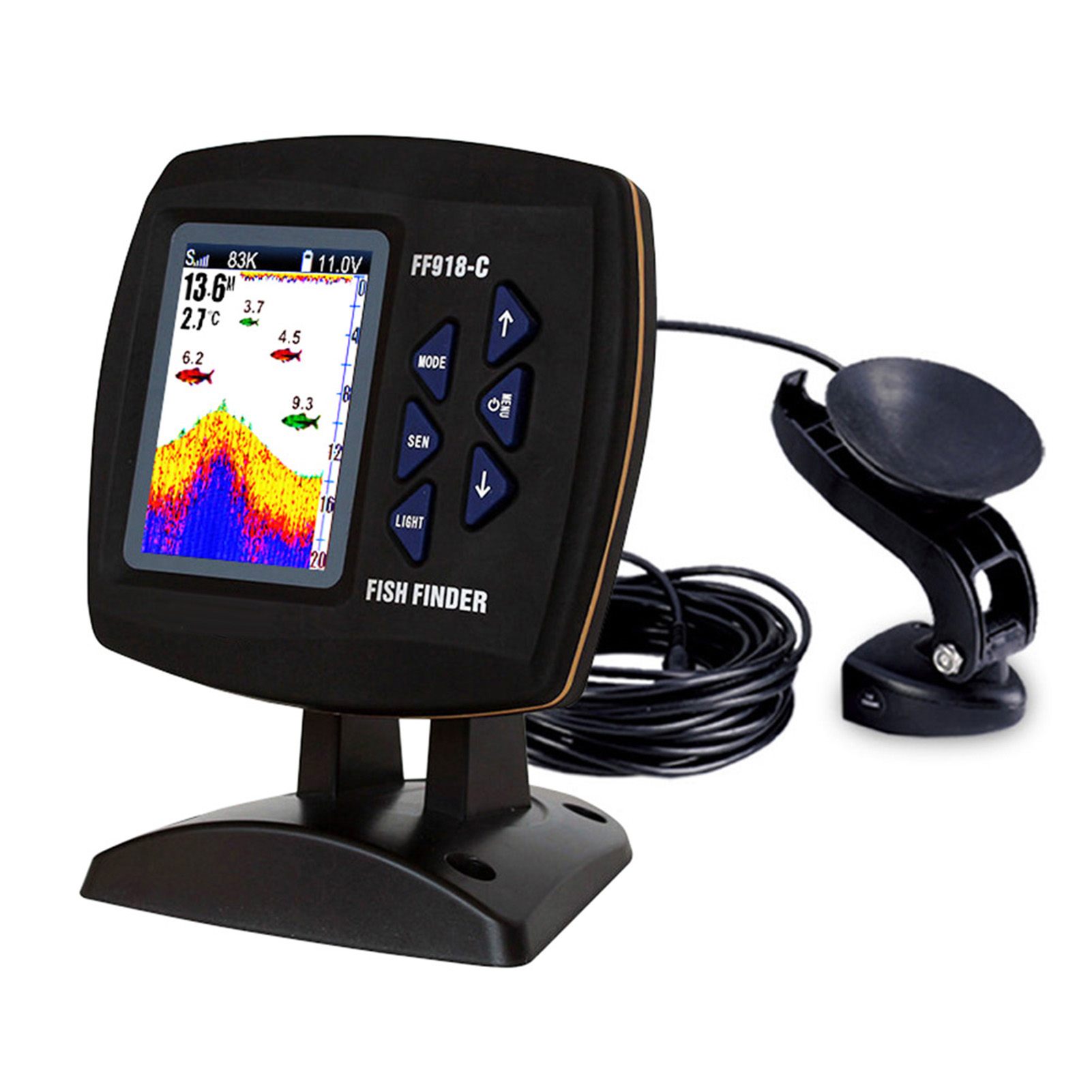 หน้าจอสีแบบมีสายFish Finder Du - Fishing Boat Depth Finder บทวิจารณ์และราคา