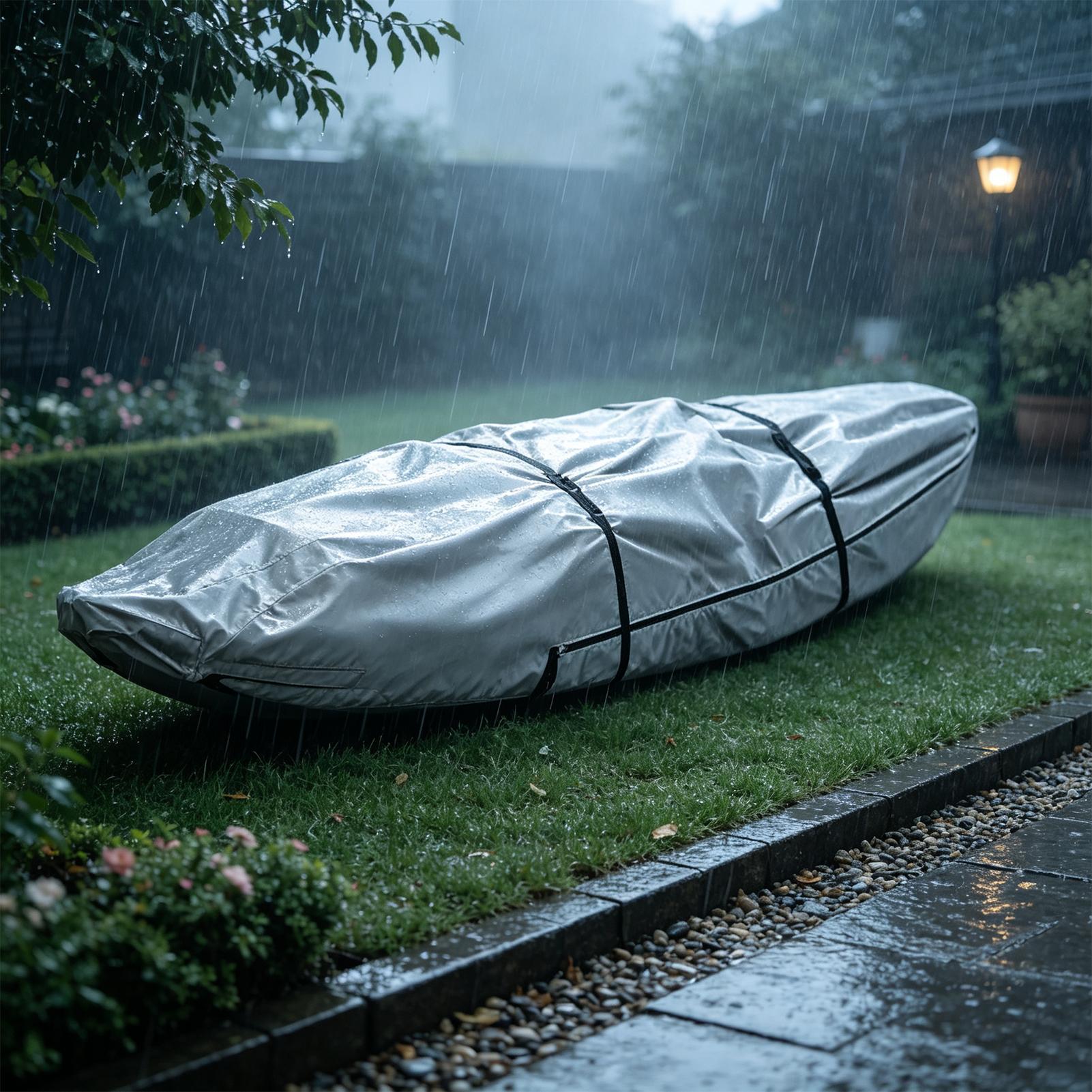 ผ้าคลุมเรือคายัคสำหรับจัดเก็บก - Fishing Boat Cover บทวิจารณ์และราคา