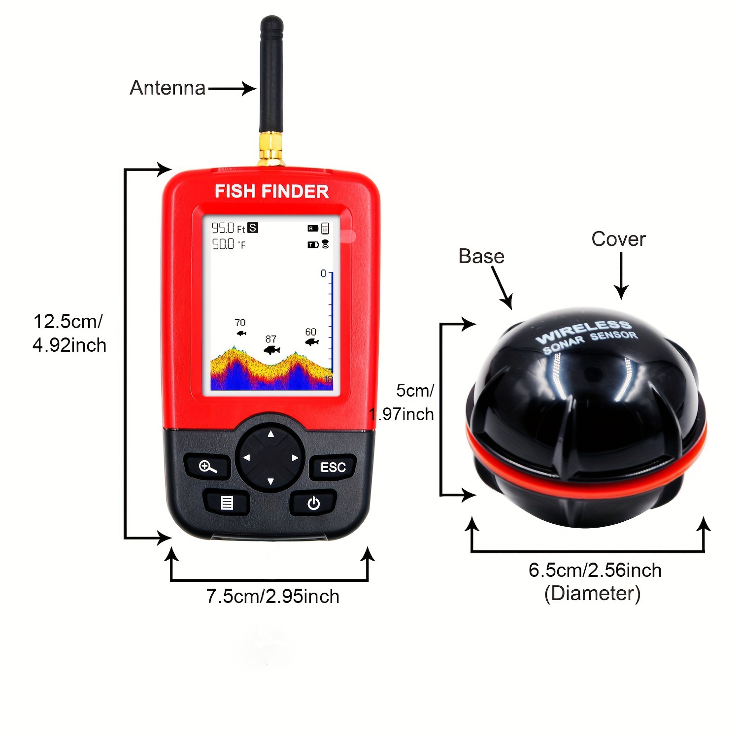 เครื่องหาปลาแบบพกพา พร้อมเซ็นเ - Fishing Boat Depth Finder บทวิจารณ์และราคา