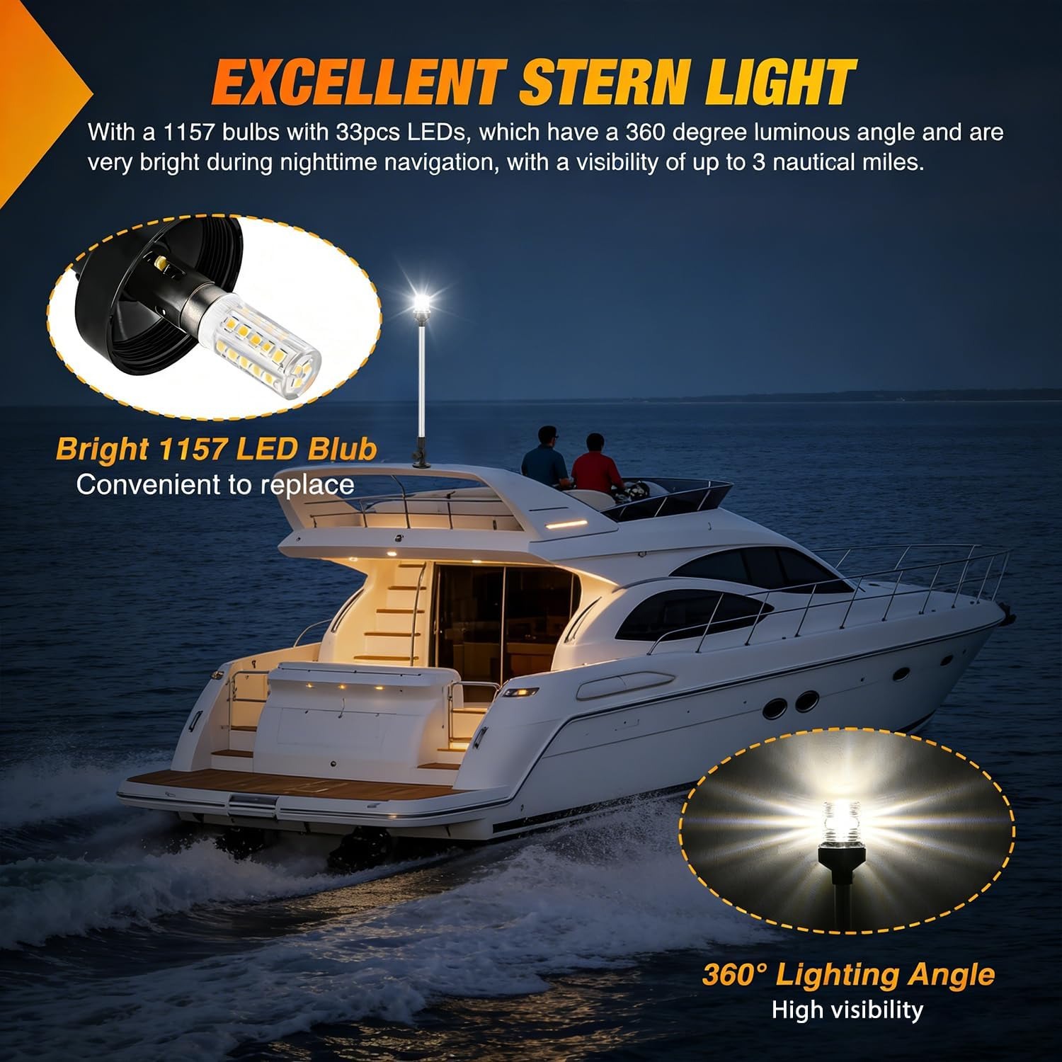 ไฟท้ายเรือ Nilight Marine ขนาด - Fishing Boat Navigation Light บทวิจารณ์และราคา