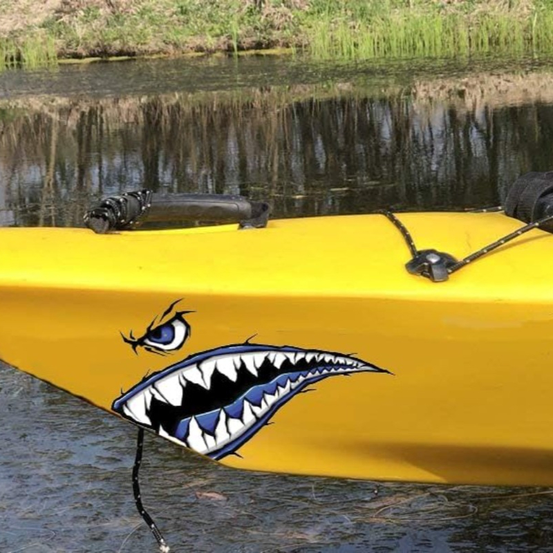 2PCS ฟันฉลามปากเรือสติกเกอร์กั - Fishing Boat Trailer บทวิจารณ์และราคา