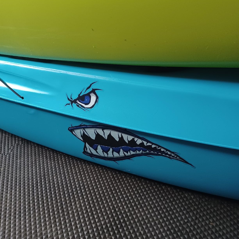 2PCS ฟันฉลามปากเรือสติกเกอร์กั - Fishing Boat Trailer บทวิจารณ์และราคา